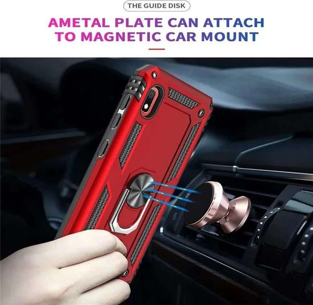 Samsung Galaxy A10 Hoesjes – Anti-Shock Hybride Ring Armor Backcover – Schokbestendig – Goud-Ilumina Benelux