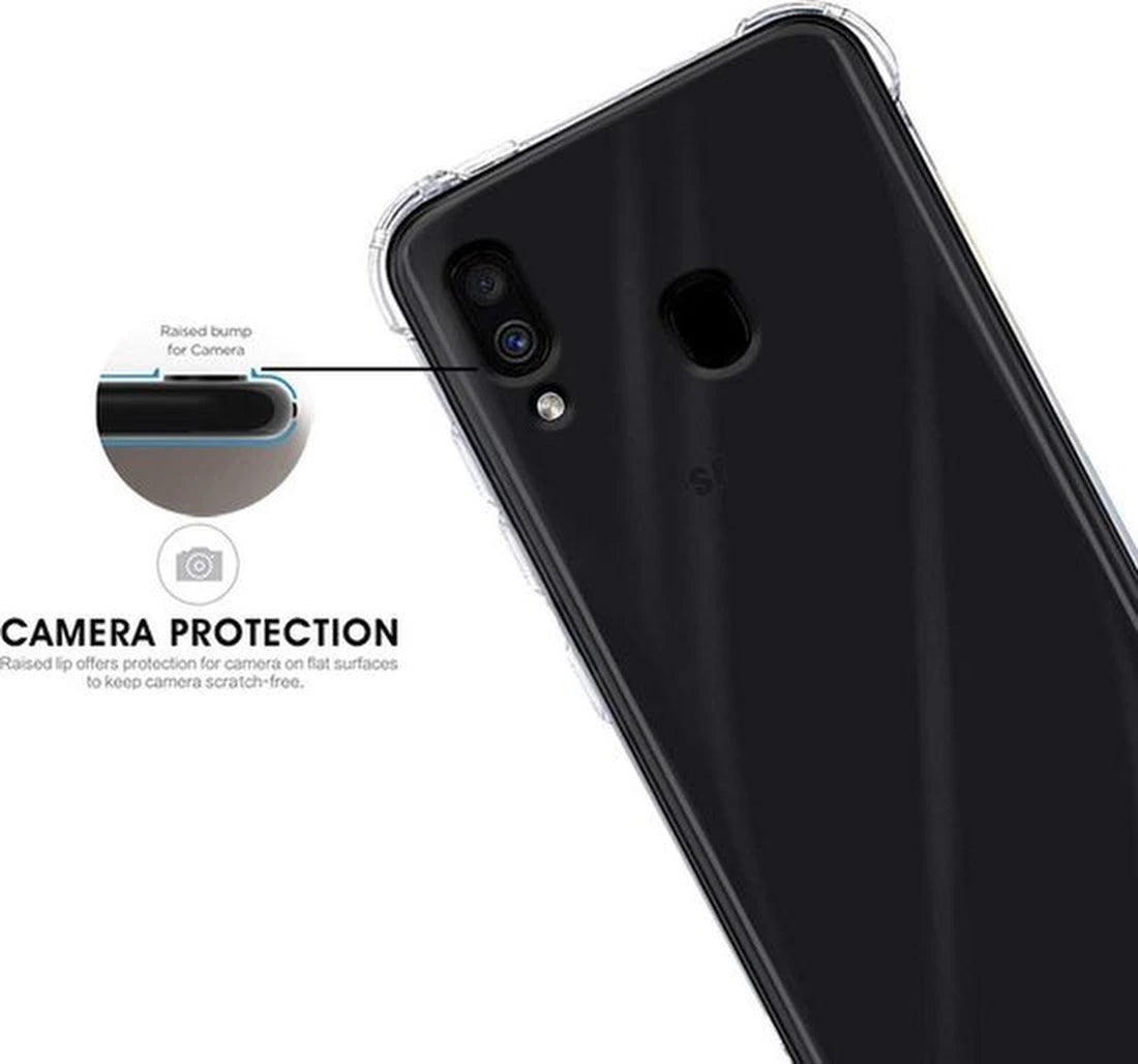 Shockproof Flexibele achterkant Silicone hoesje Transparant Geschikt voor: Samsung Galaxy A01