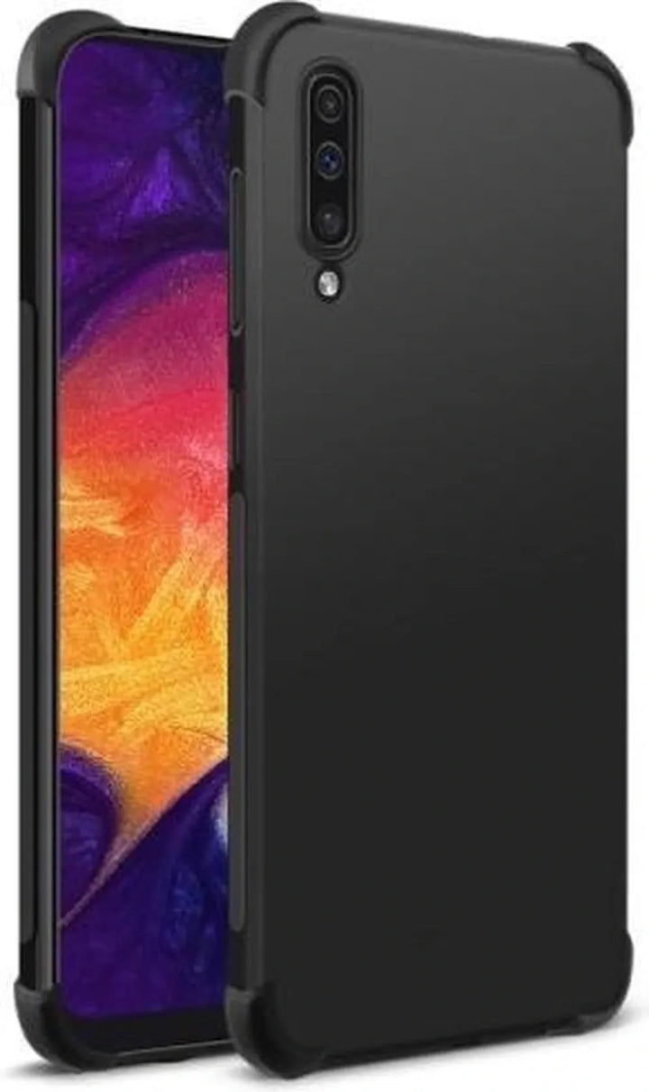 Samsung Galaxy A50 Hoesjes – Soft TPU Siliconen Backcover – Schokbestendig – Zwart-Ilumina Benelux
