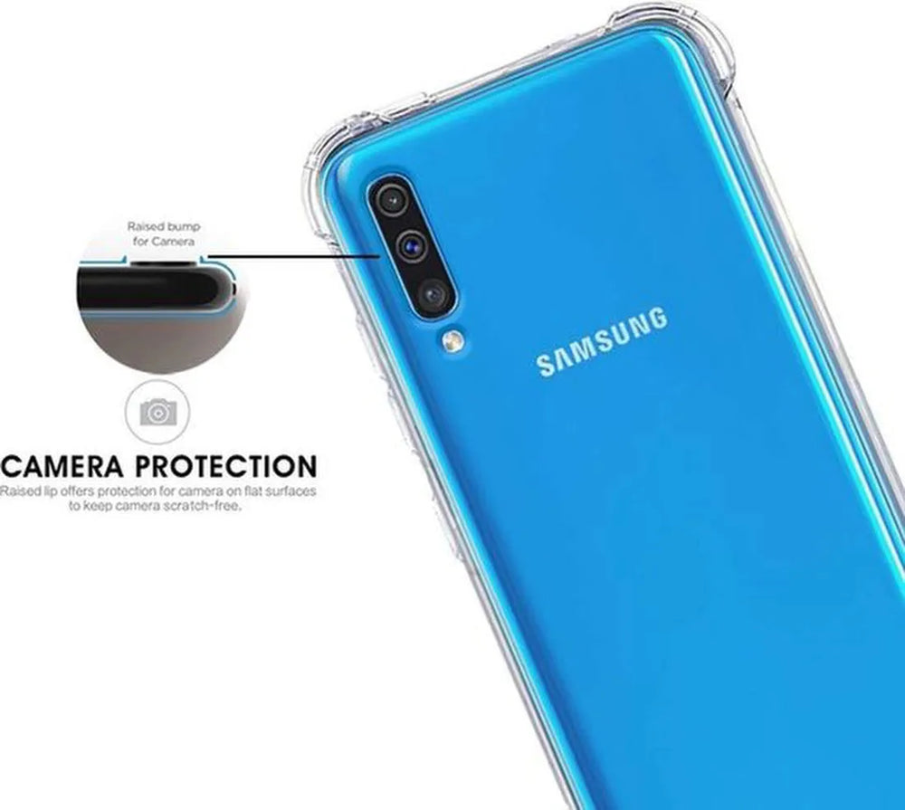 Samsung Galaxy A50 Hoesjes – Soft TPU Siliconen Backcover – Schokbestendig – Zwart-Ilumina Benelux