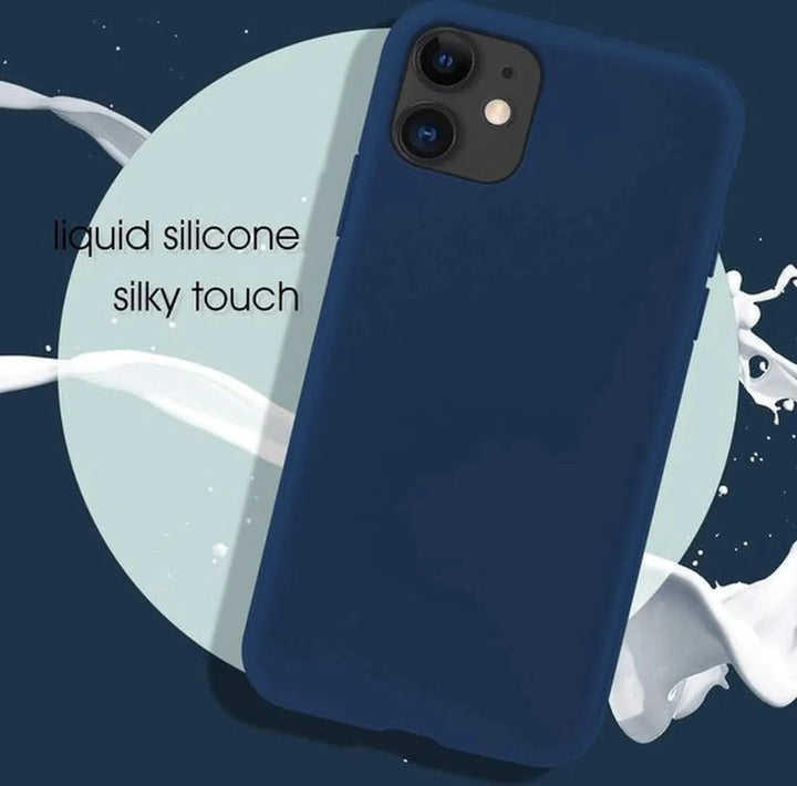 iPhone 11 Hoesjes – Siliconen Backcover – Inclusief Screenprotector Gehard Glas – Blauw-Ilumina Benelux