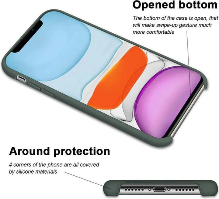 iPhone 11 Hoesjes – Siliconen Backcover – Inclusief Screenprotector Gehard Glas – Pine Groen-Ilumina Benelux