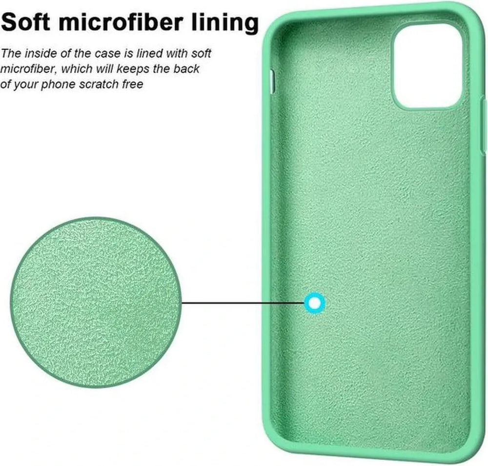 iPhone 11 Pro Hoesjes – Siliconen Backcover – Inclusief Screenprotector Gehard Glas – Anti Kras – Spearmint-Ilumina Benelux