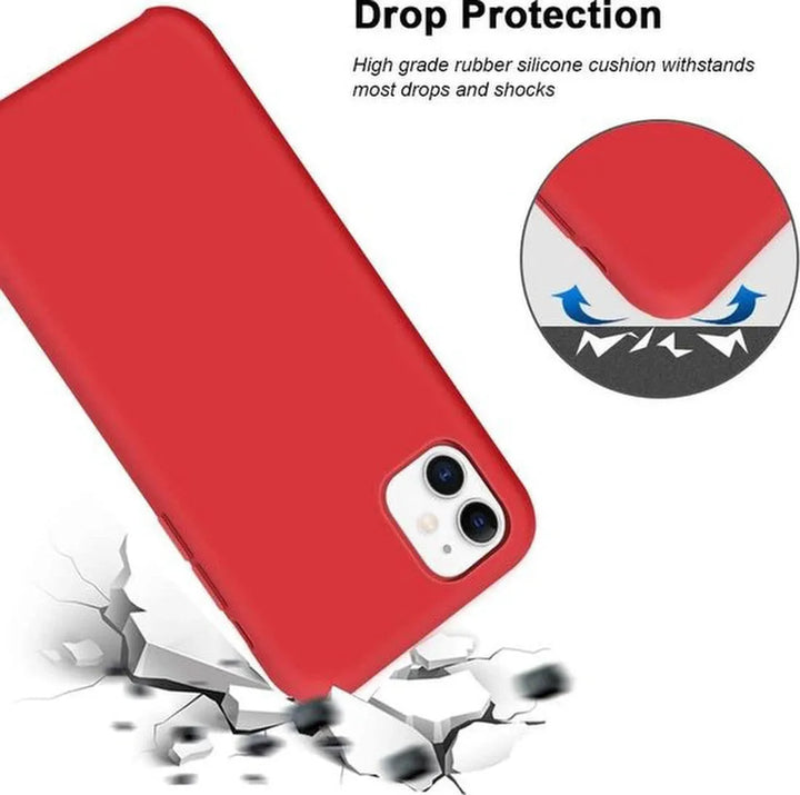 iPhone 11 Pro Hoesjes – Siliconen Backcover – Met Gehard Glas Screenprotector – Schokbestendig – Rood-Ilumina Benelux