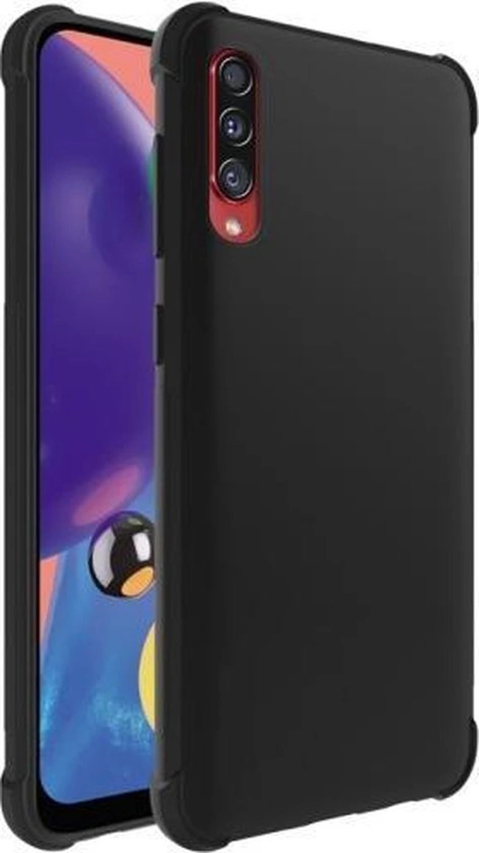 Shockproof Soft TPU hoesje zwart Silicone Case geschikt voor Samsung Galaxy A70S