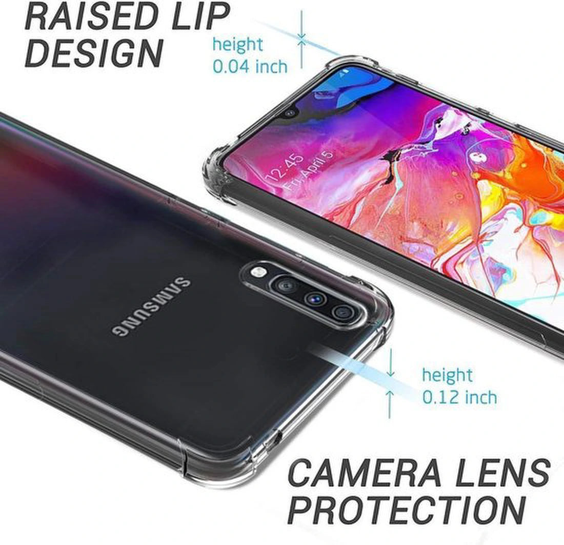 Shockproof Soft TPU hoesje zwart Silicone Case geschikt voor Samsung Galaxy A70S