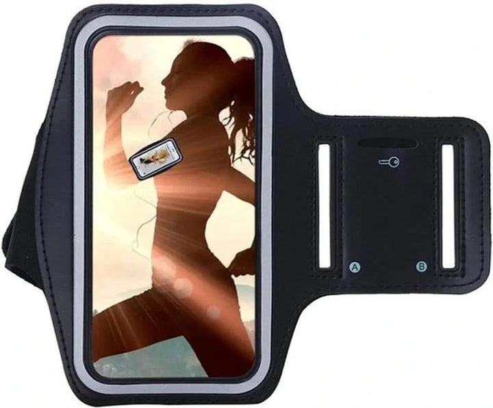 Sportarmband – Geschikt voor Xiaomi Poco X3 / X3 Pro – Neopreen Hardloop Armband – Sleutelhouder – Zwart-Ilumina Benelux