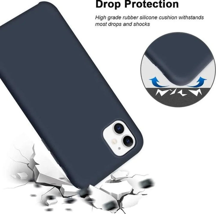 iPhone 12 Hoesjes – Siliconen Liquid Backcover – Soft Touch – Blauw-Ilumina Benelux