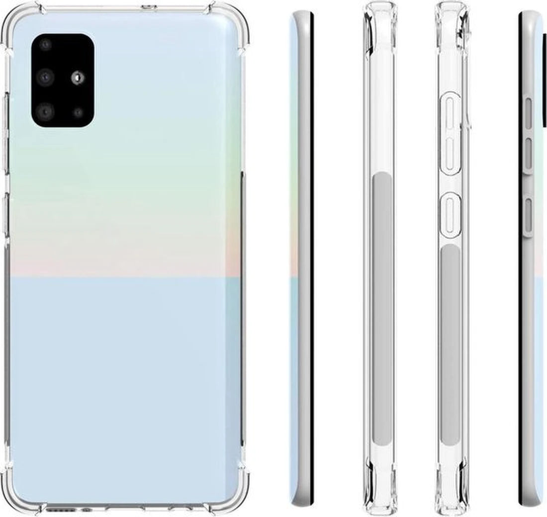 Samsung Galaxy A41 Hoesjes – Anti-Shock Siliconen Backcover – Inclusief 2x Screenprotector Gehard Glas – Zwart