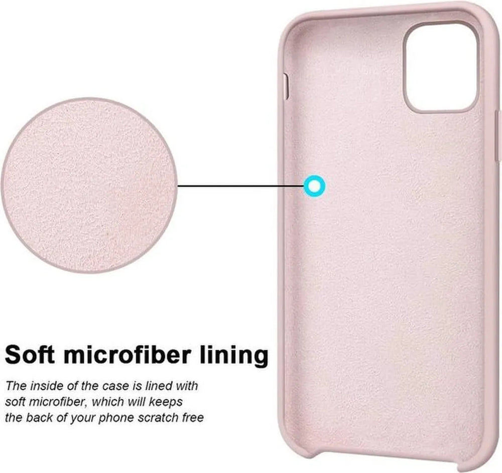 iPhone 11 Hoesjes – Siliconen Backcover – Tempered Glass Screenprotector – Schokbestendig – Pink Sand-Ilumina Benelux