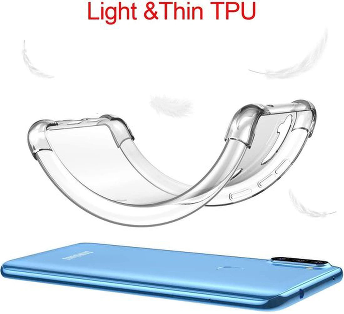 Anti-Shock silicone hoesje met 2 Pack Screenprotector Glas Geschikt voor: Samsung Galaxy A11