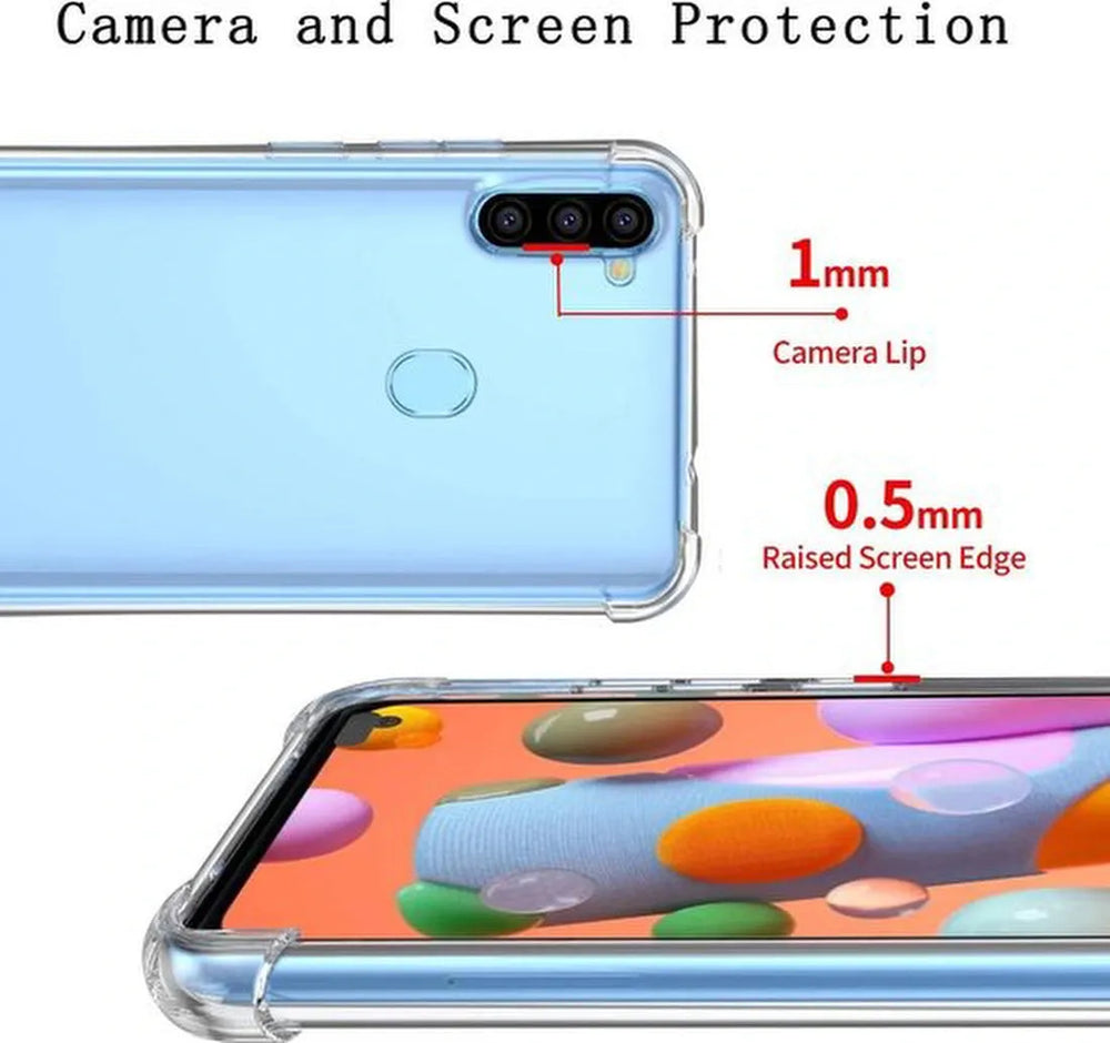 Samsung Galaxy A11 Hoesjes – Anti-Shock Siliconen Backcover – 2x Screenprotector Gehard Glas-Ilumina Benelux