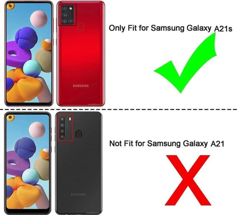 Samsung Galaxy A21S Hoesjes – Anti-Shock Siliconen Backcover – Schokbestendig – 2x Screenprotector Gehard Glas-Ilumina Benelux