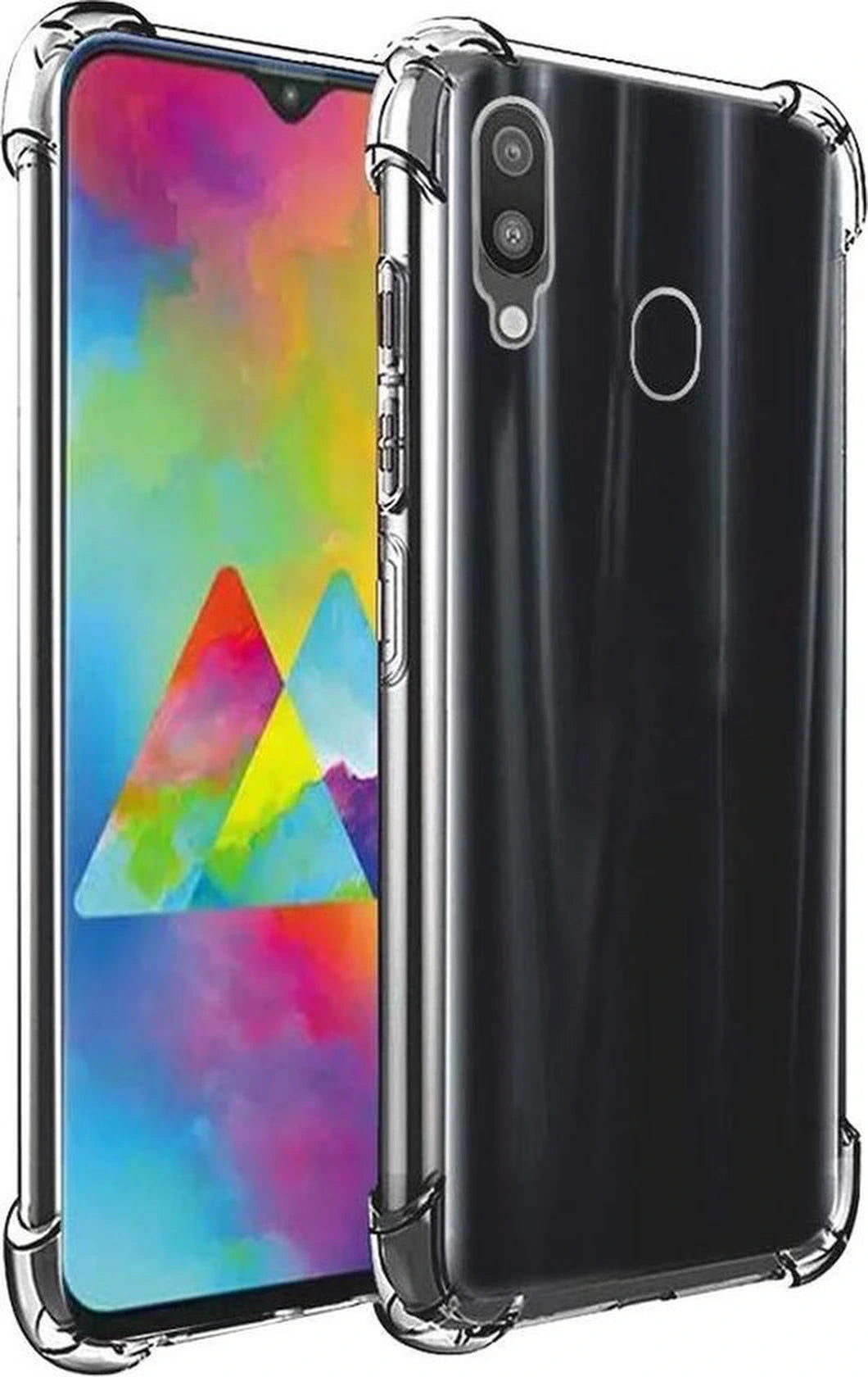 Shockproof Flexibele achterkant Silicone hoesje Transparant Geschikt voor: Samsung Galaxy M20