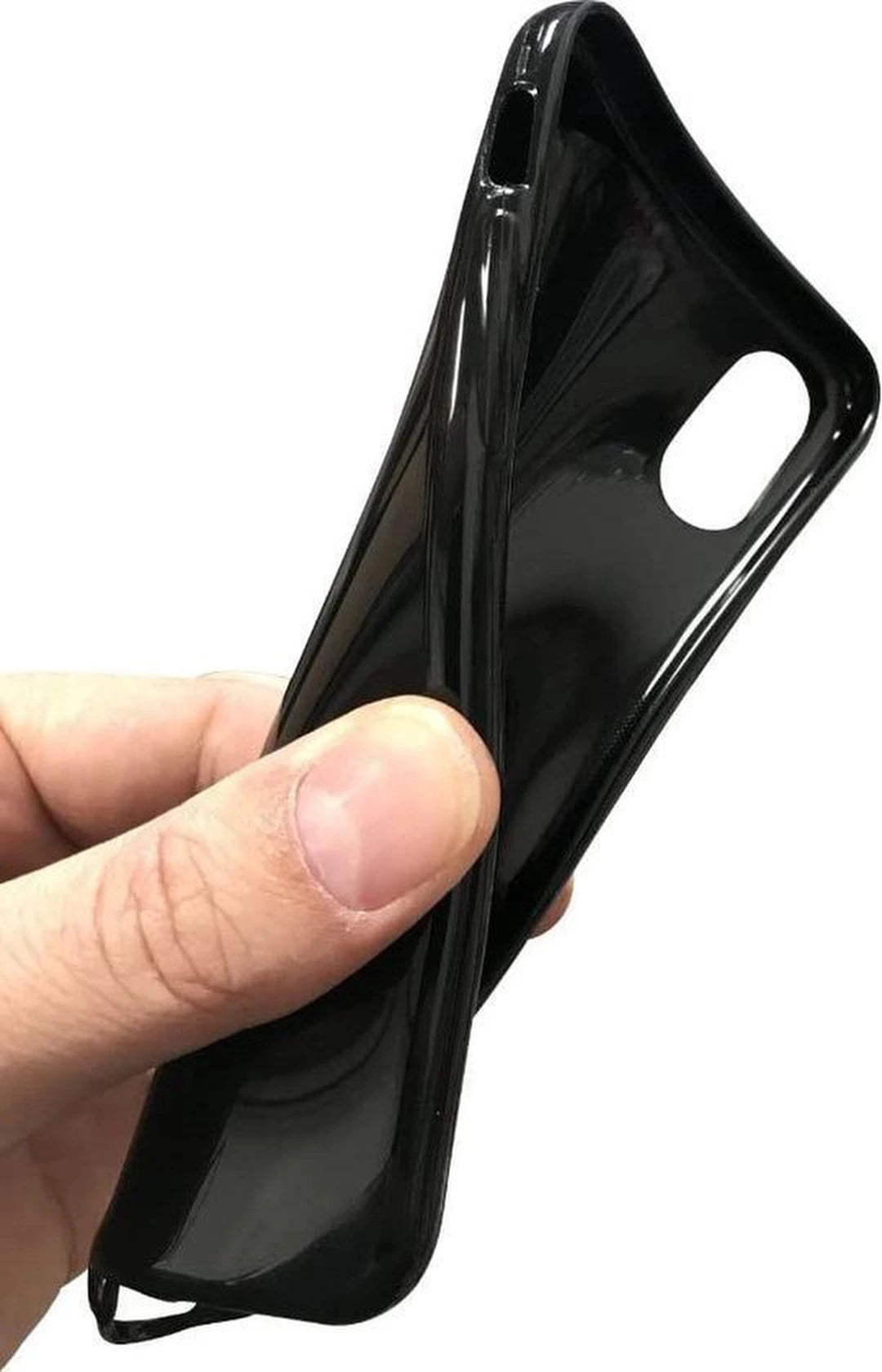 Flexibele achterkant Silicone hoesje zwart Geschikt voor: Samsung Galaxy S10