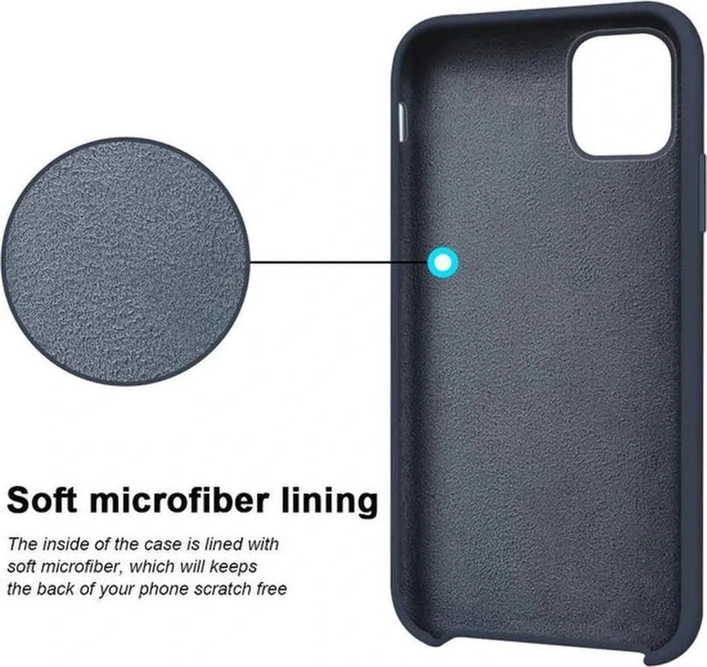 iPhone 11 Hoesjes – Siliconen Backcover + Screenprotector – Gehard Glas – Anti-kras – Blauw-Ilumina Benelux