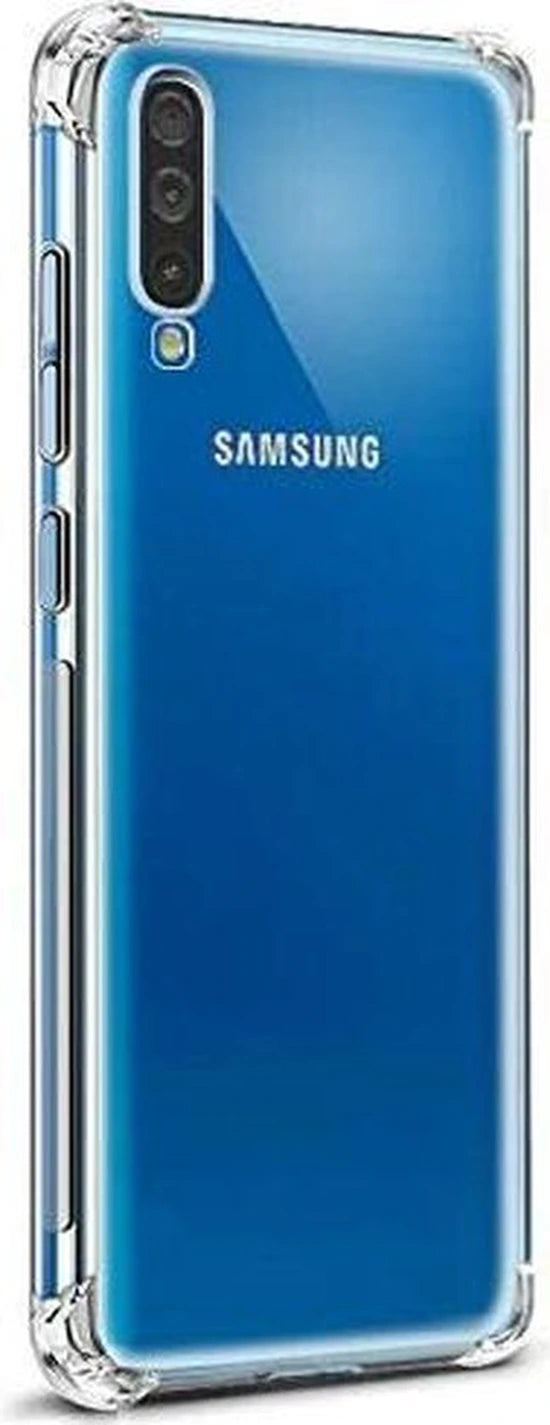 Anti-Shock silicone hoesje zwart met 2 Pack Screenprotector Glas Geschikt voor: Samsung Galaxy A40