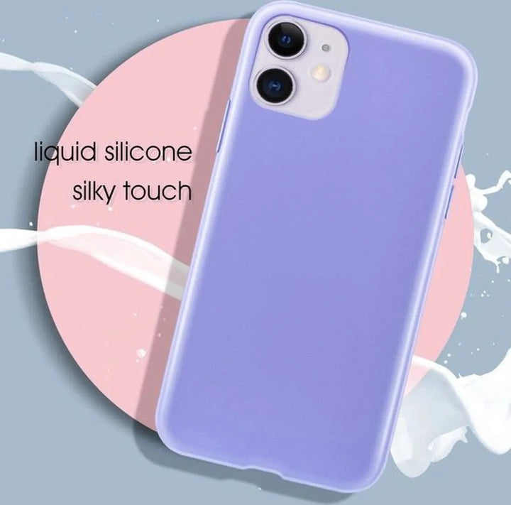iPhone 12 Pro Max Hoesjes – Siliconen Backcover + Screenprotector – Gehard Glas – Anti-kras – Paars-Ilumina Benelux