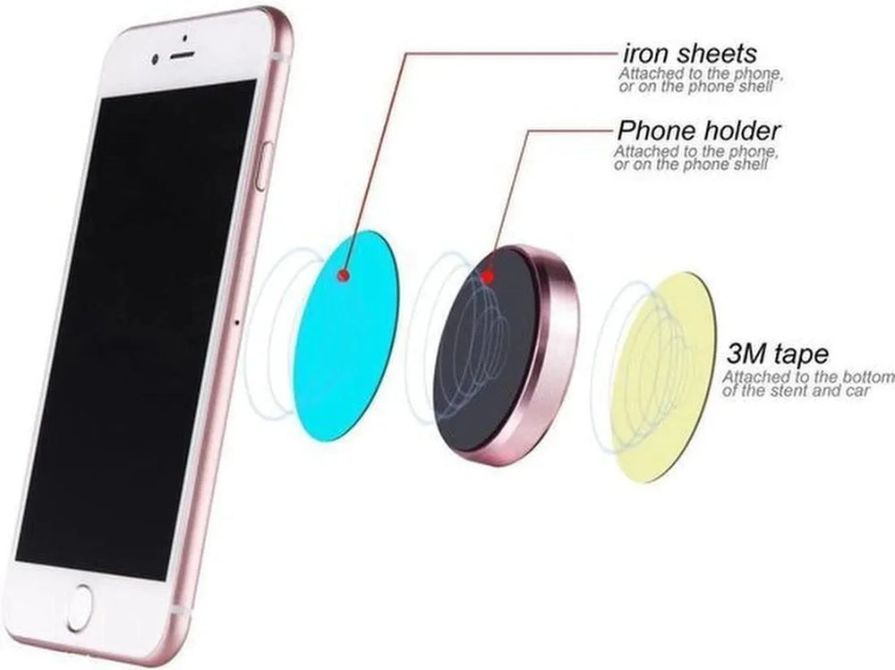Telefoonhouder auto – Dashboard Magneet Houder – 3M Sticker – Universeel – Zwart-Telefoonhouders-Ilumina Benelux