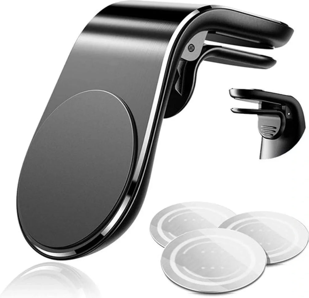 Telefoonhouder auto – Magnetische Ventilatierooster Houder – Sterke Magneet – Mini Smartphone Autohouder – Zwart-Telefoonhouders-Ilumina Benelux