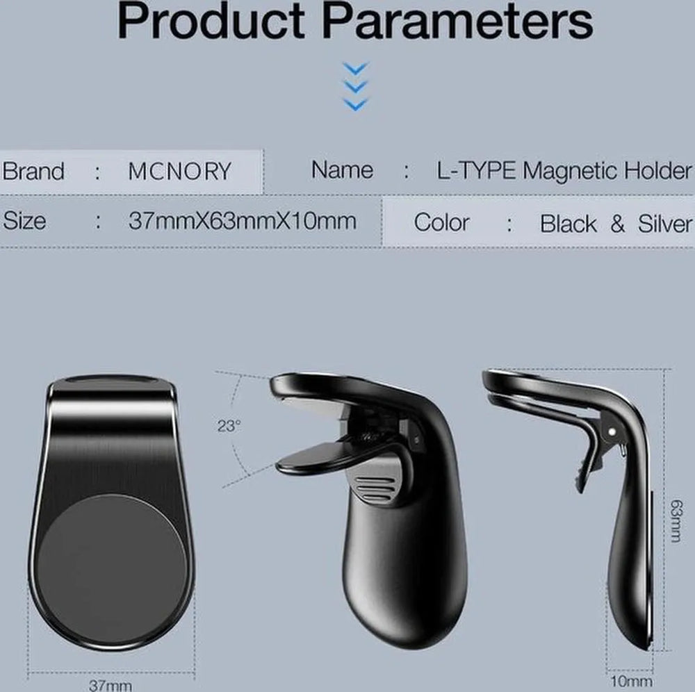 Telefoonhouder auto – Magnetische Ventilatierooster Houder – Sterke Magneet – Mini Smartphone Autohouder – Zwart-Telefoonhouders-Ilumina Benelux
