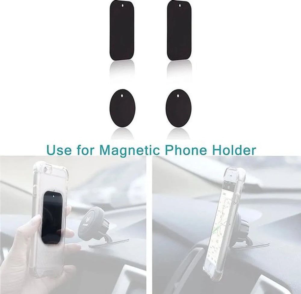 Magnetische Plaatje – Geschikt voor Smartphone Autohouder – Met 3M Plakstrip – Sterke Magneet – Zwart-Ilumina Benelux