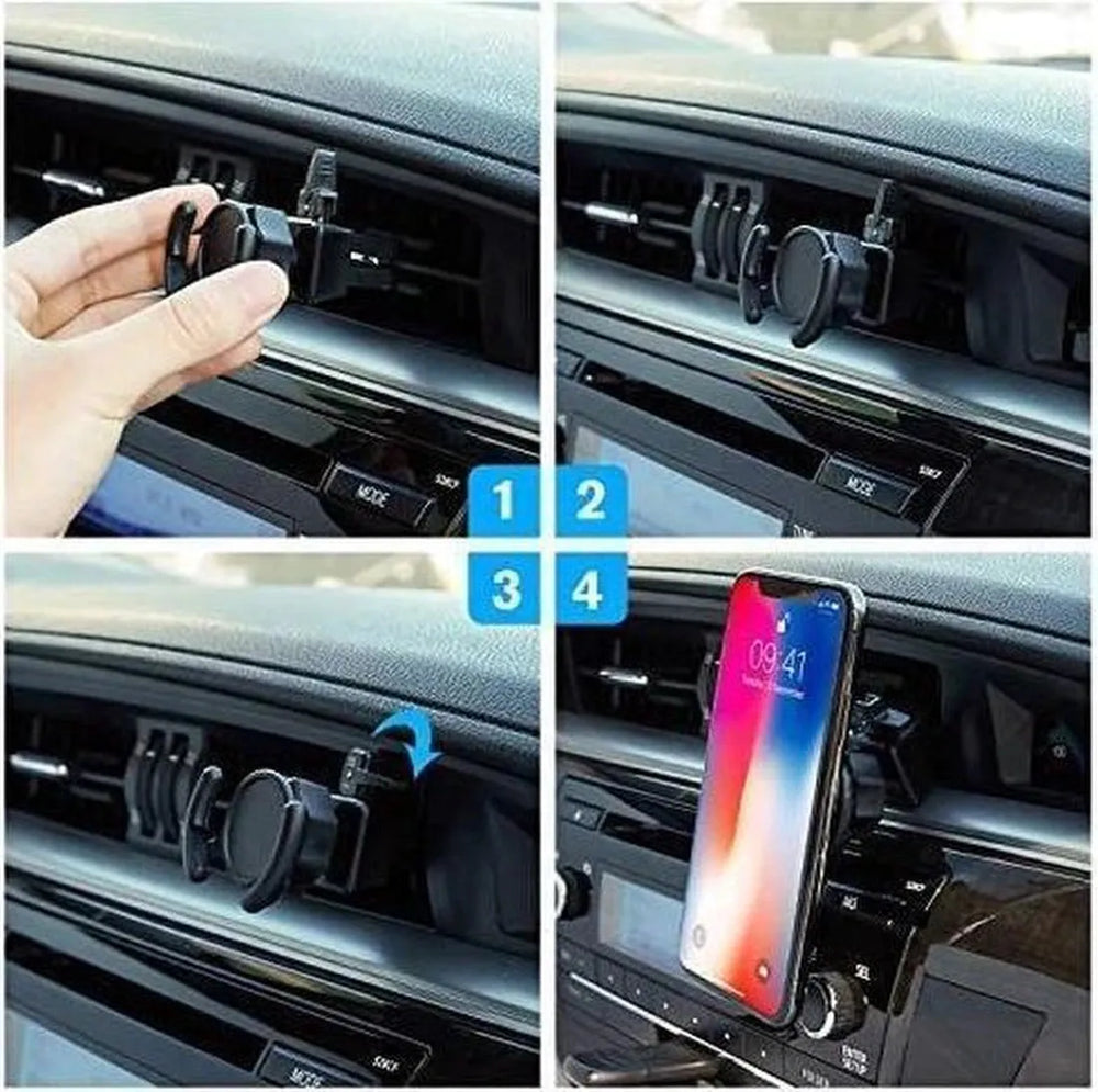 Telefoonhouder auto – Ventilatierooster montage – Universeel – Stevige grip – Zwart-Telefoonhouders-Ilumina Benelux