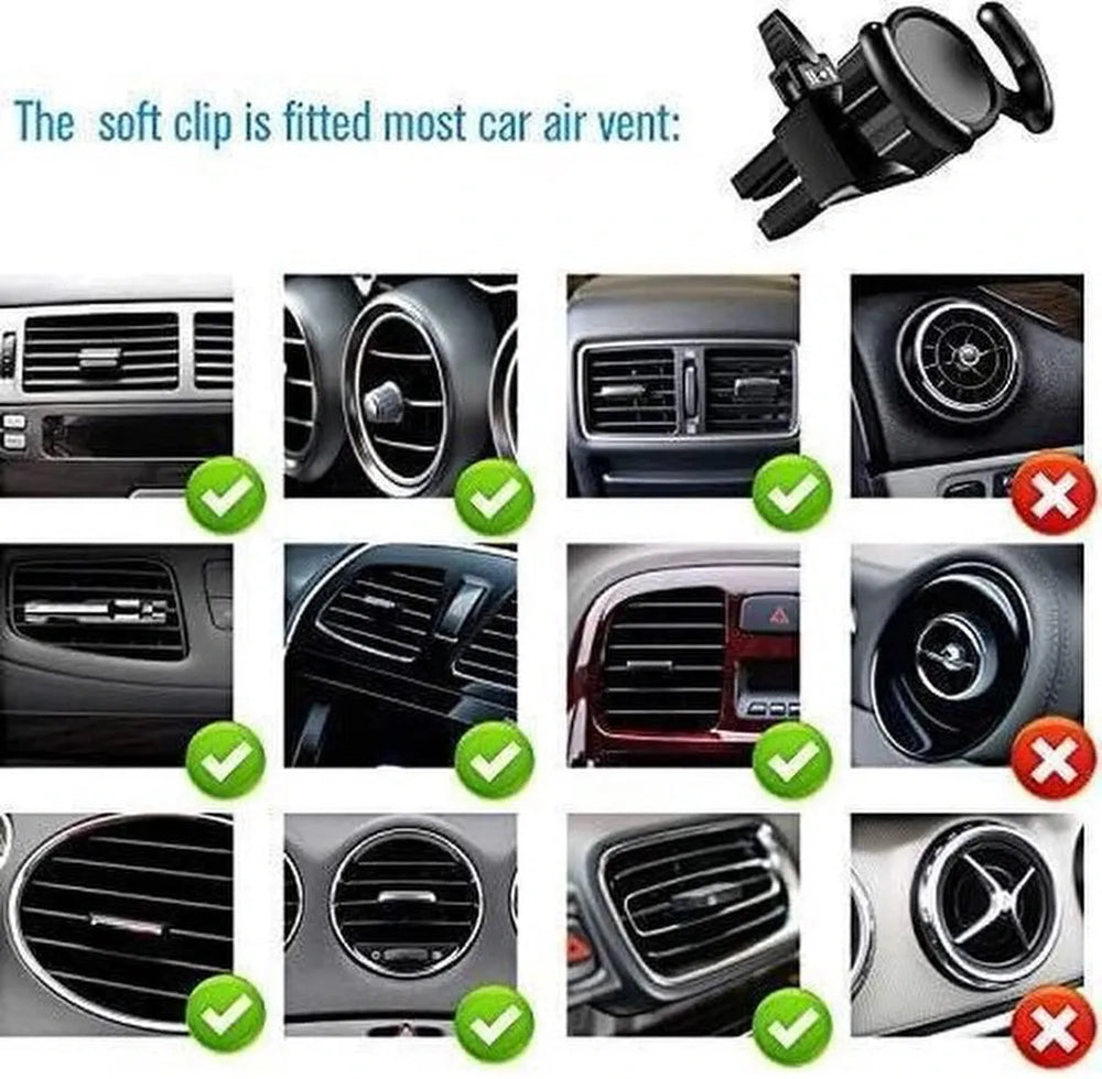 Telefoonhouder auto – Ventilatierooster montage – Universeel – Stevige grip – Zwart-Telefoonhouders-Ilumina Benelux
