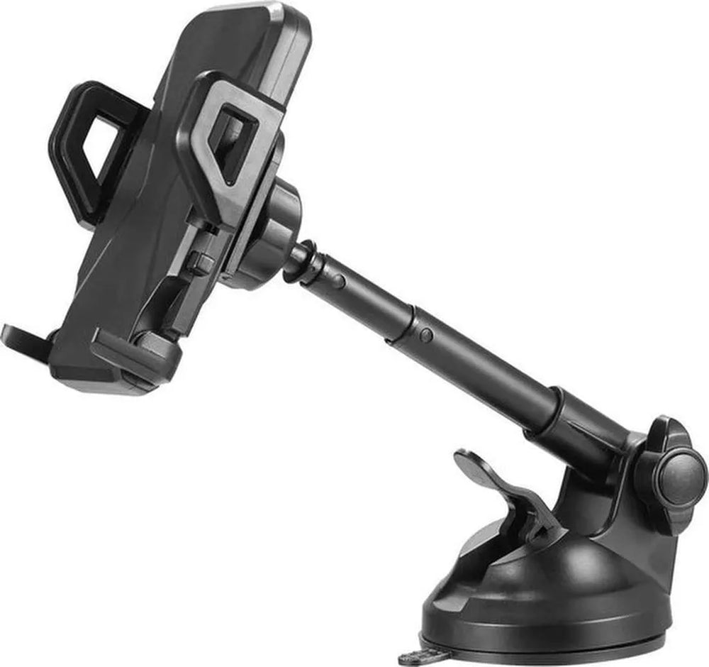 Telefoonhouder auto – Dashboard/Voorruit – 360° draaibaar – Telescopische arm – One Touch Release – Zwart-Ilumina Benelux