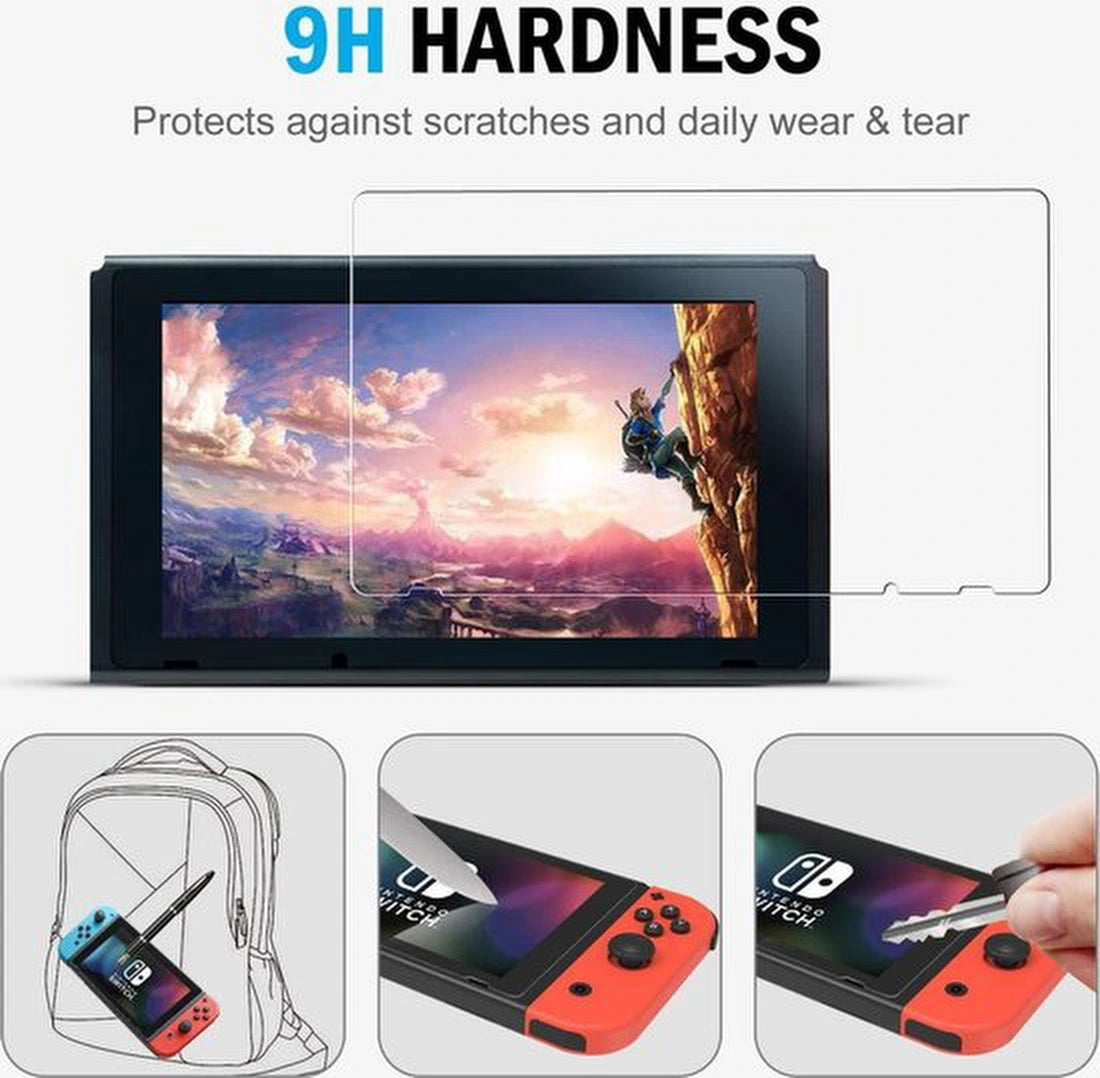 Screenprotector Glas Geschikt voor Nintendo Switch - Tempered Glass Screen Protector - 1x