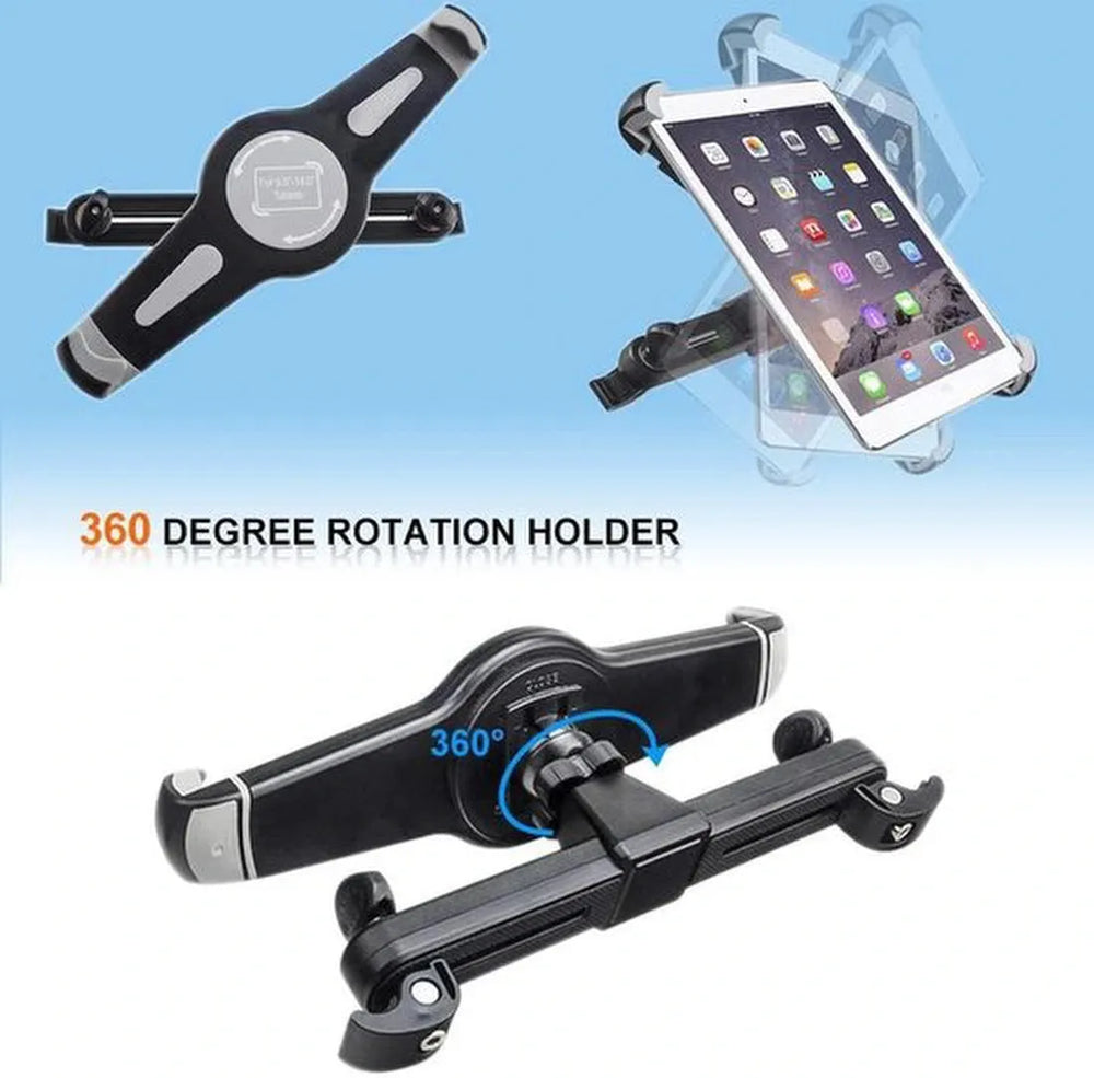 Tablethouder auto hoofdsteun – Verstelbare arm – 360° draaibaar – Geschikt voor iPad & Samsung Galaxy Tab – Zwart-Tablethouder-Ilumina Benelux