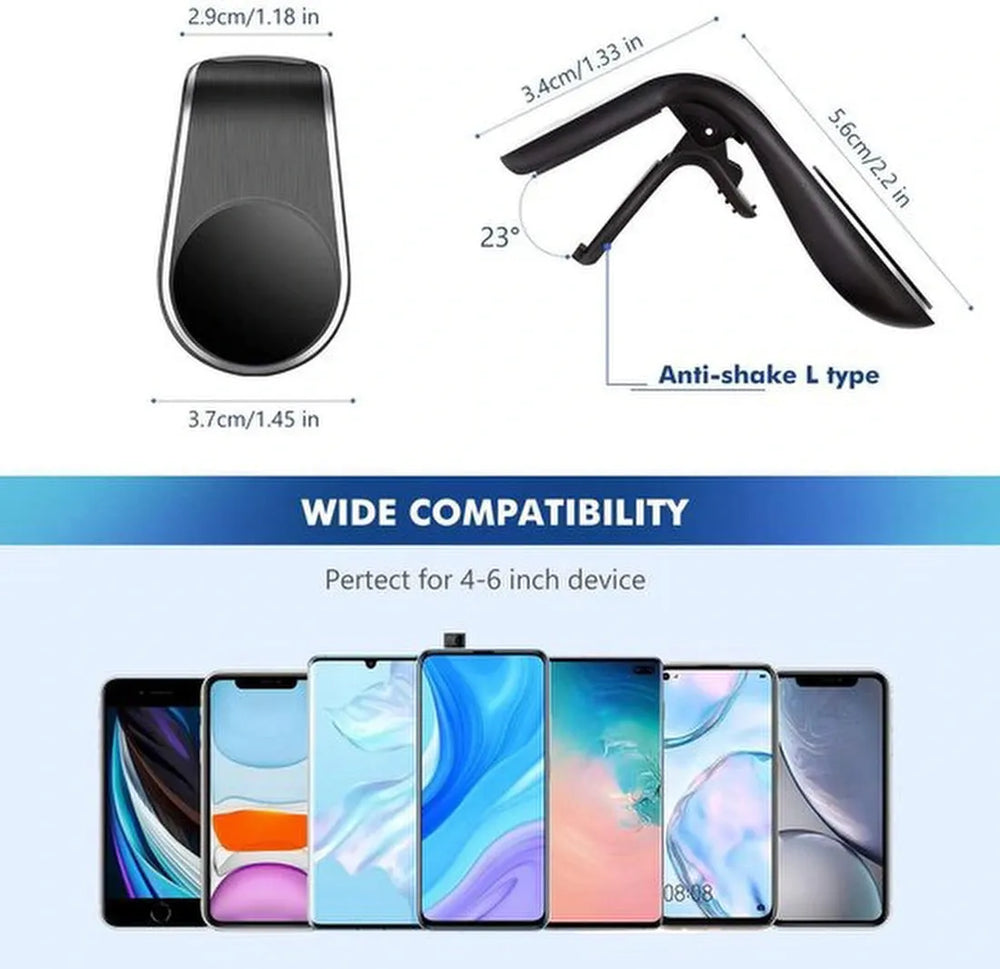 Telefoonhouder auto – Magnetisch Ventilatierooster – Sterke Magneet – Universeel – Zwart-Telefoonhouders-Ilumina Benelux