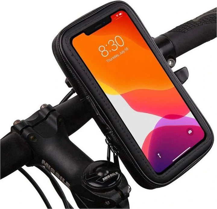 Telefoonhouder fiets – Waterdichte telefoonhoes – Tot 6.5 inch – Touchscreen – Zwart-Ilumina Benelux
