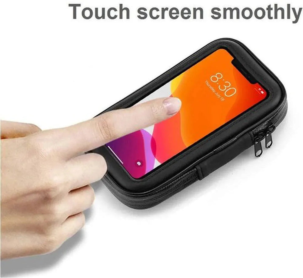 Telefoonhouder fiets – Waterdichte telefoonhoes – Tot 6.5 inch – Touchscreen – Zwart-Ilumina Benelux
