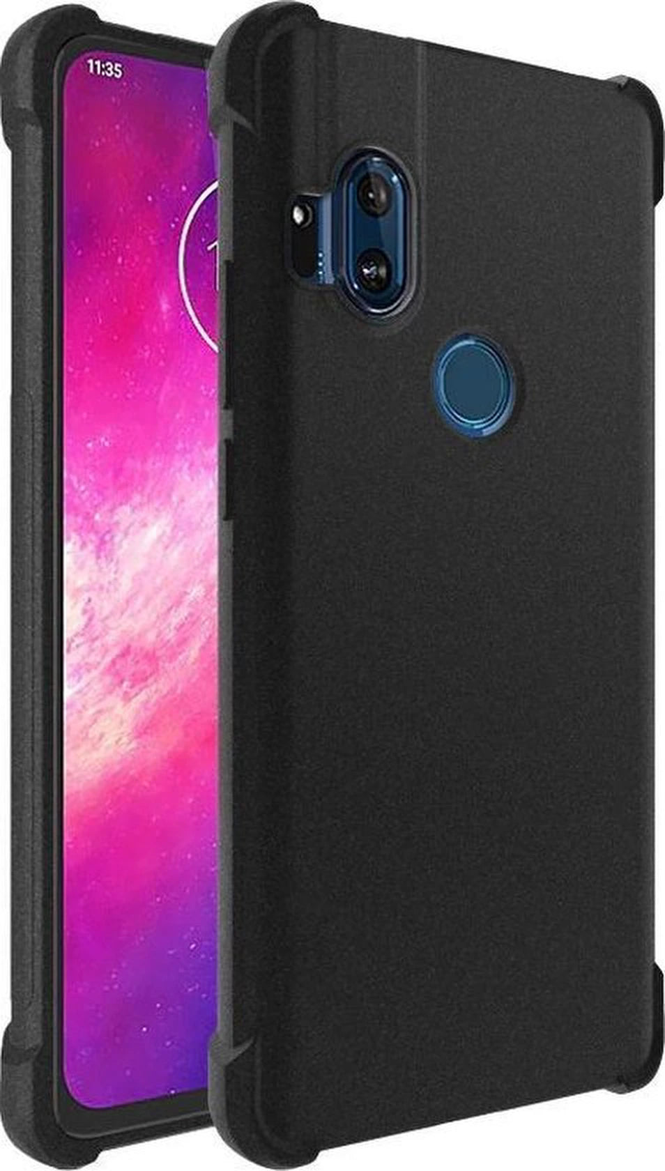 Shockproof Soft TPU hoesje zwart Silicone Case Geschikt voor: Motorola Moto One Hyper
