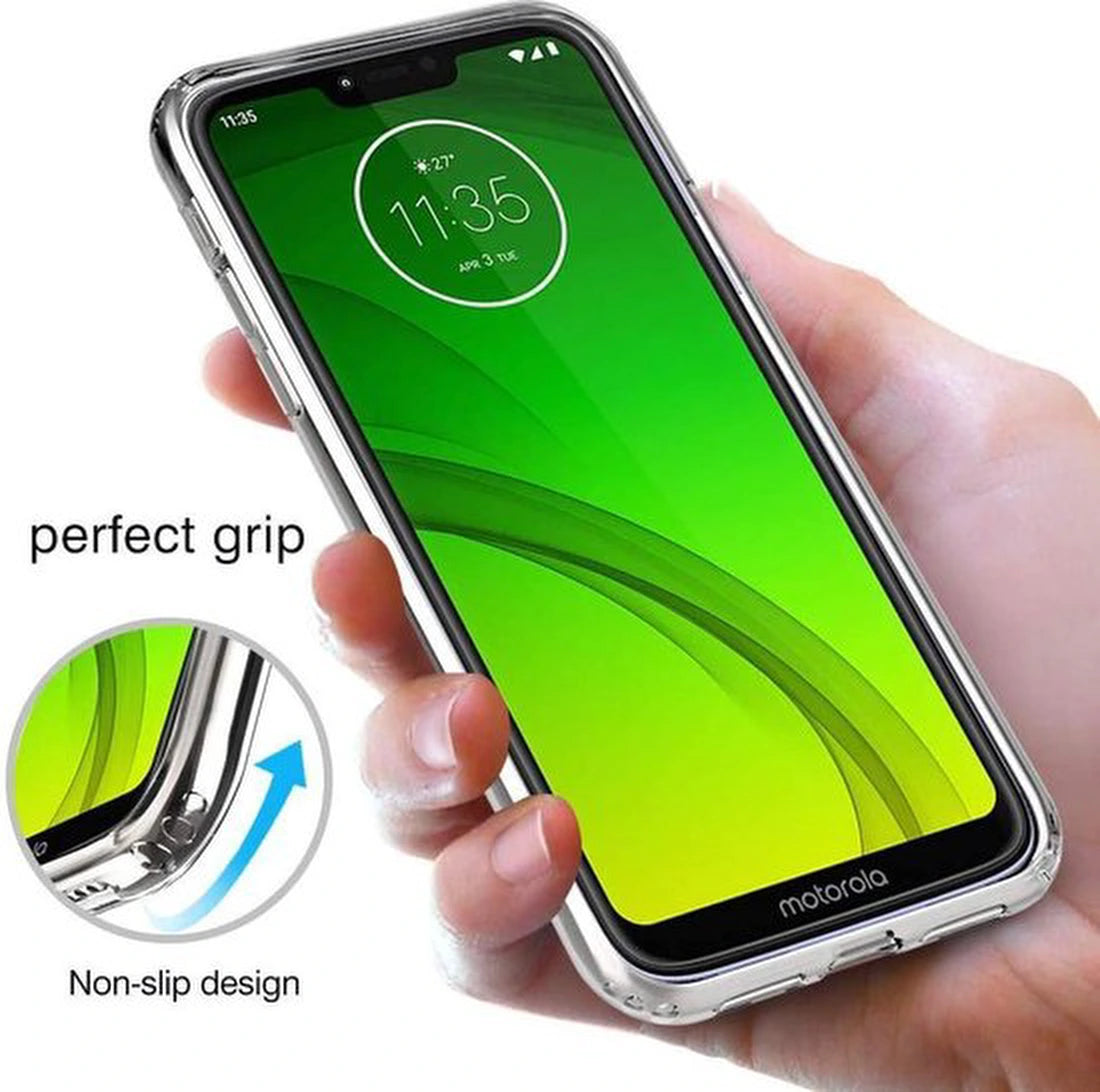 Motorola Moto G7 Plus Hoesjes – Transparante Siliconen Backcover – Inclusief 2 Screenprotectors – Anti-kras – Transparant