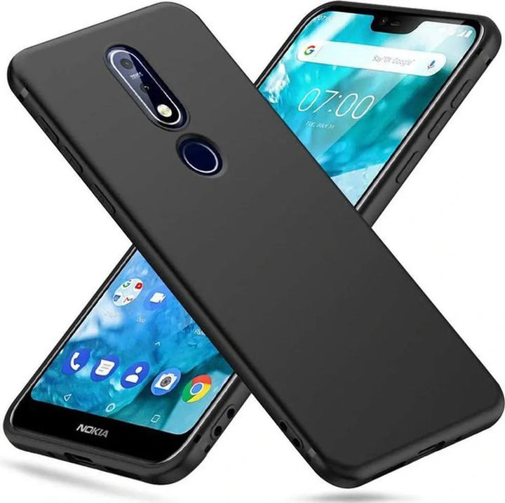 Nokia 7.1 Hoesjes – Siliconen Backcover – Soft Silicone – Zwart-Ilumina Benelux