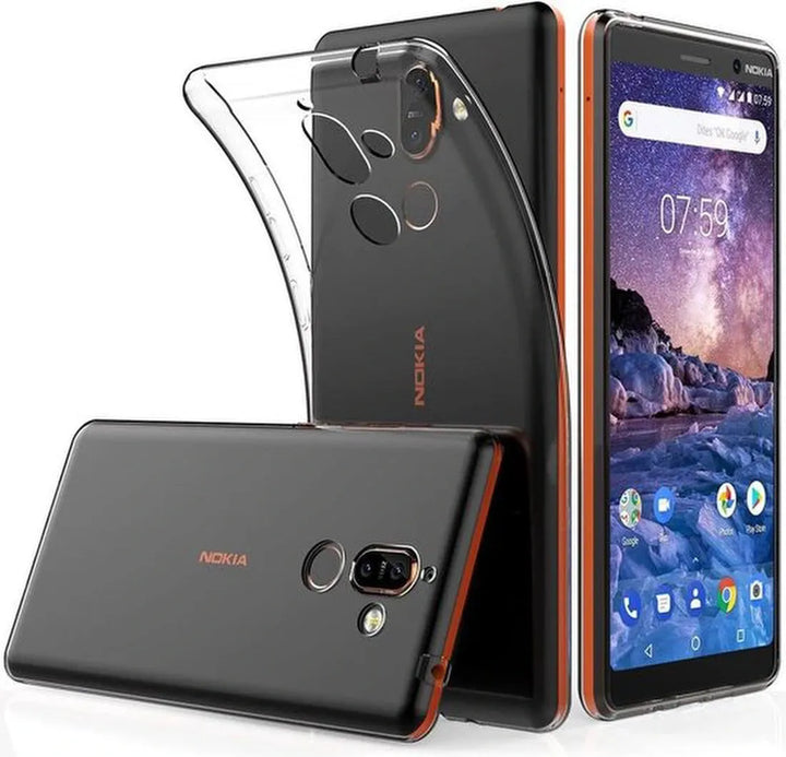 Nokia 7 Plus Hoesjes – Siliconen Backcover – Soft Silicone – Transparant-Ilumina Benelux