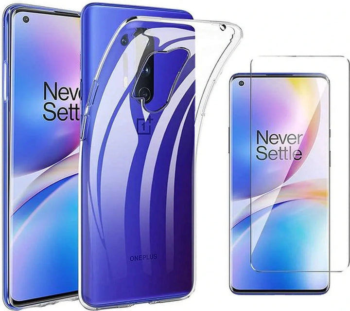 OnePlus 8 Pro Hoesjes – Transparante Siliconen Backcover – Inclusief 2x Screenprotector – Anti-kras-Ilumina Benelux