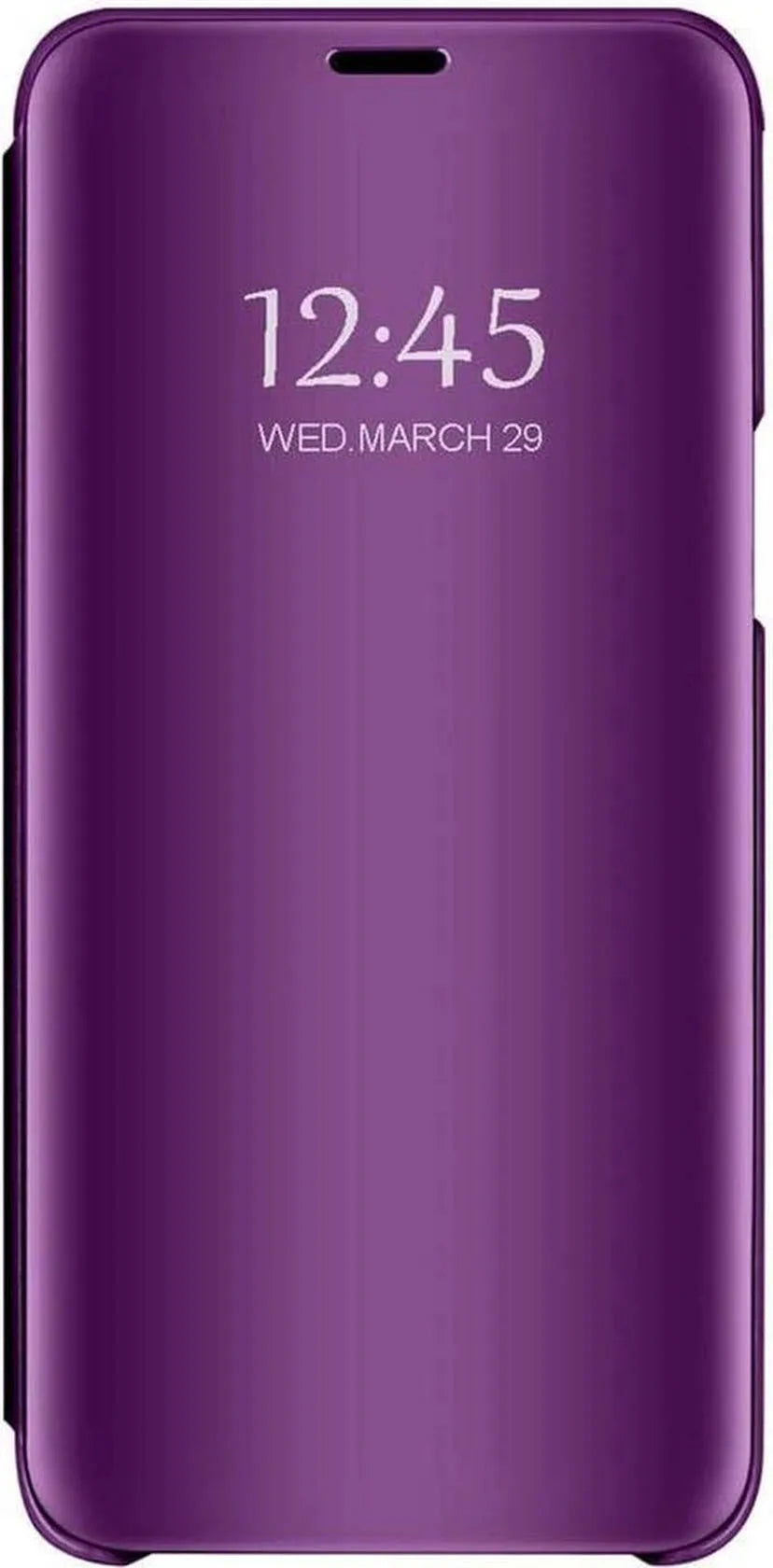 Huawei P40 Lite Hoesjes – Clear View Backcover – Transparant Venster – Paars-Ilumina Benelux