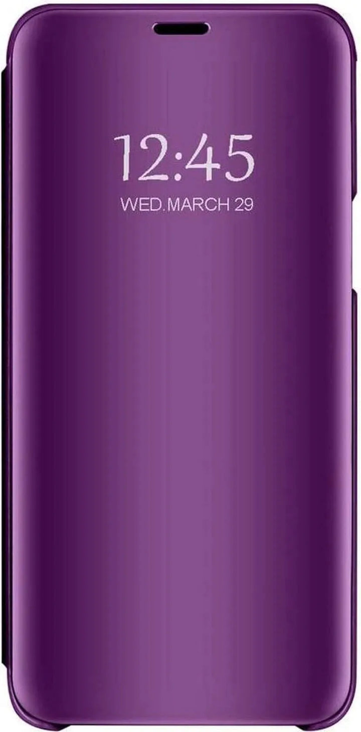 Huawei P40 Lite Hoesjes – Clear View Backcover – Transparant Venster – Paars-Ilumina Benelux