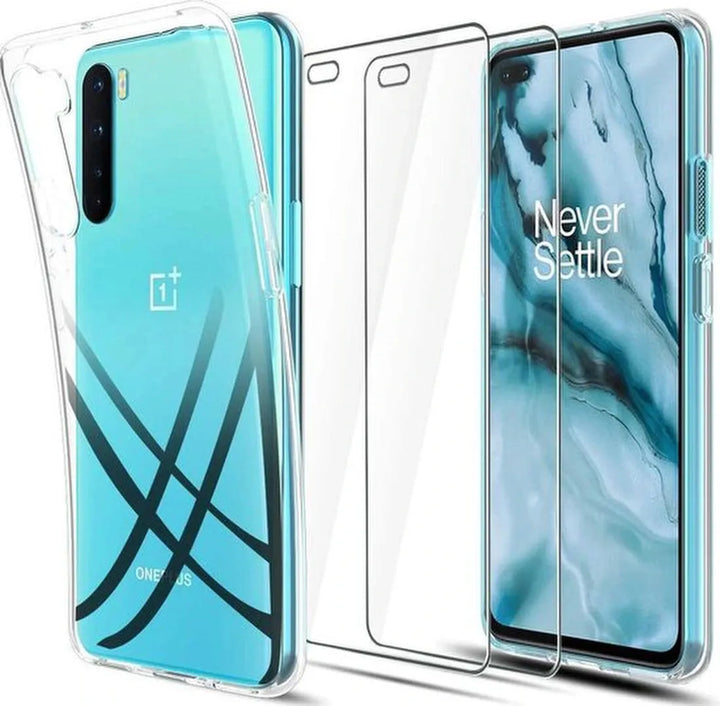 OnePlus Nord Hoesjes – Transparante Siliconen Backcover – Inclusief 2x Screenprotector – Anti-kras-Ilumina Benelux