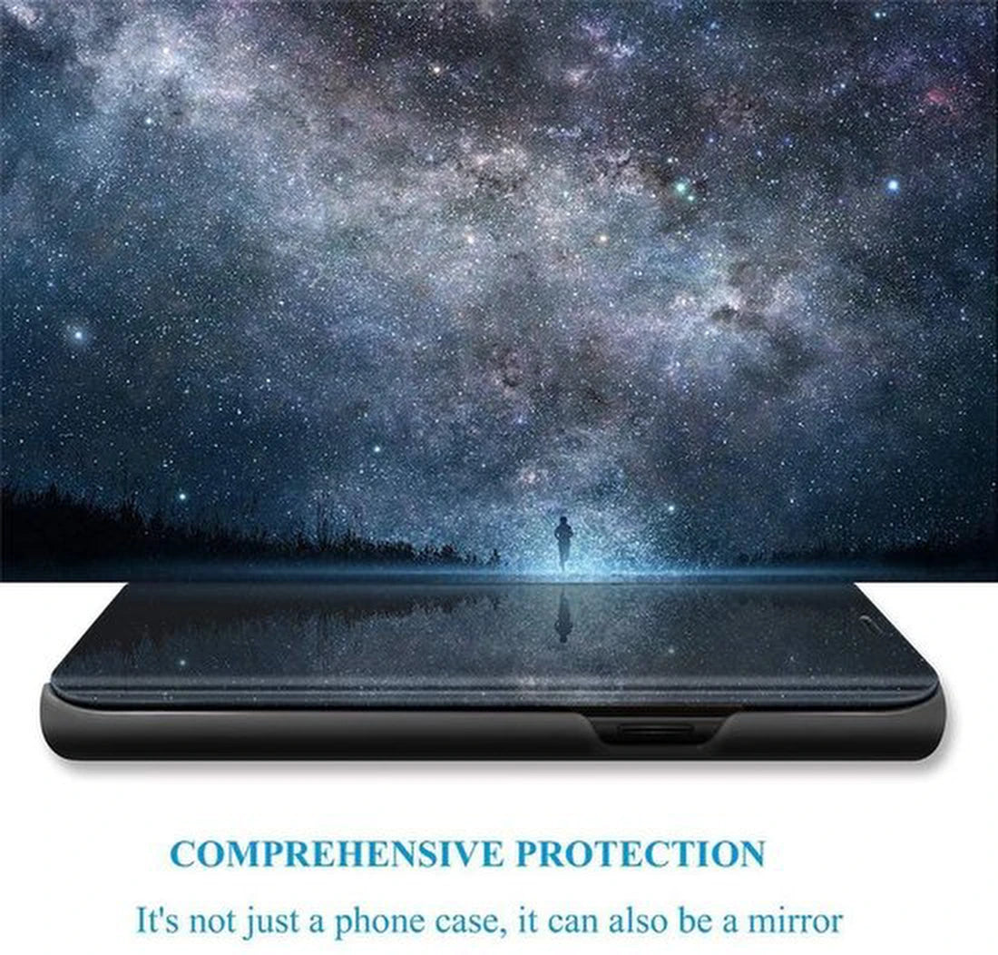 Spiegel Cover - Hoesje - Clear View Case Geschikt voor: Samsung Galaxy Note 20 - Zwart