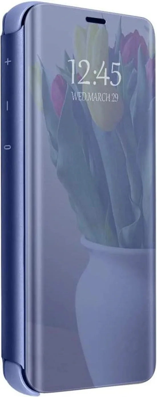 Huawei P40 Lite Hoesjes – Clear View Backcover – Transparant Design – Blauw-Ilumina Benelux