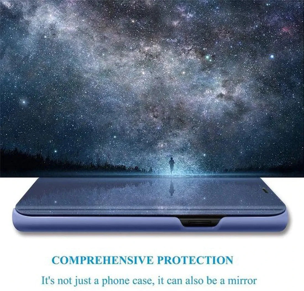 Huawei P40 Lite Hoesjes – Clear View Backcover – Transparant Design – Blauw-Ilumina Benelux