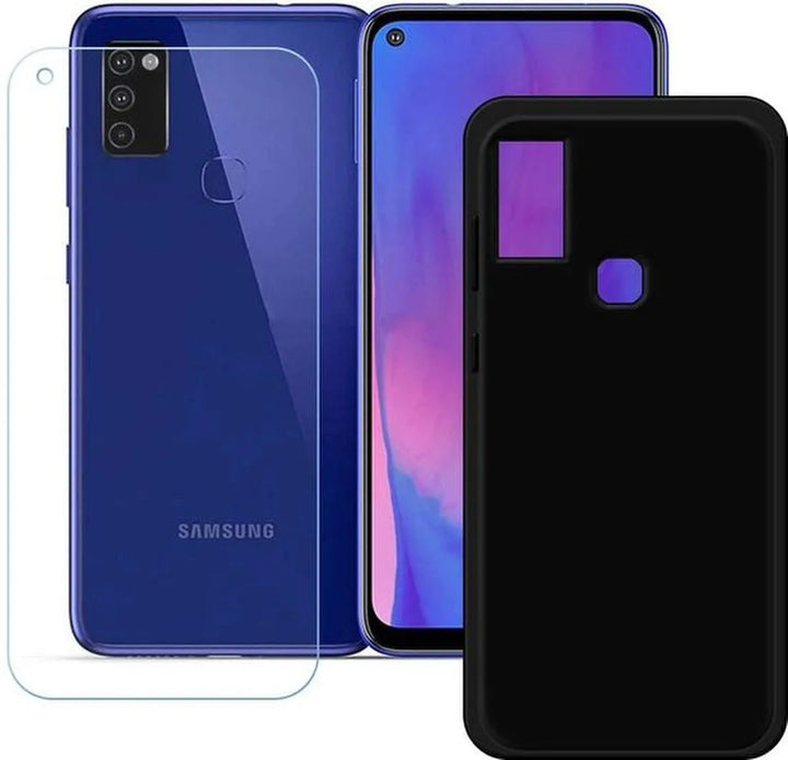 Samsung Galaxy M31 Hoesjes – Siliconen Backcover + 2x Screenprotector – Gehard Glas – Anti Kras – Zwart-Ilumina Benelux