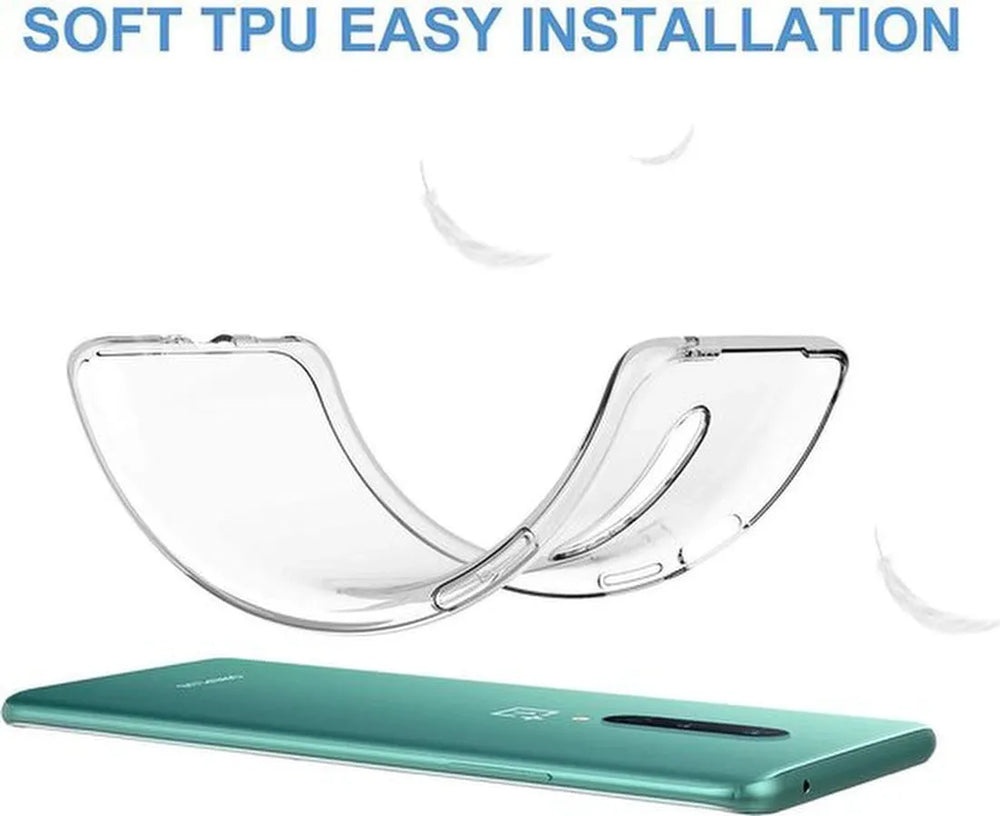 OnePlus 8 Hoesjes – Transparante Siliconen Backcover – Inclusief 2x Screenprotector – Schokbestendig-Ilumina Benelux