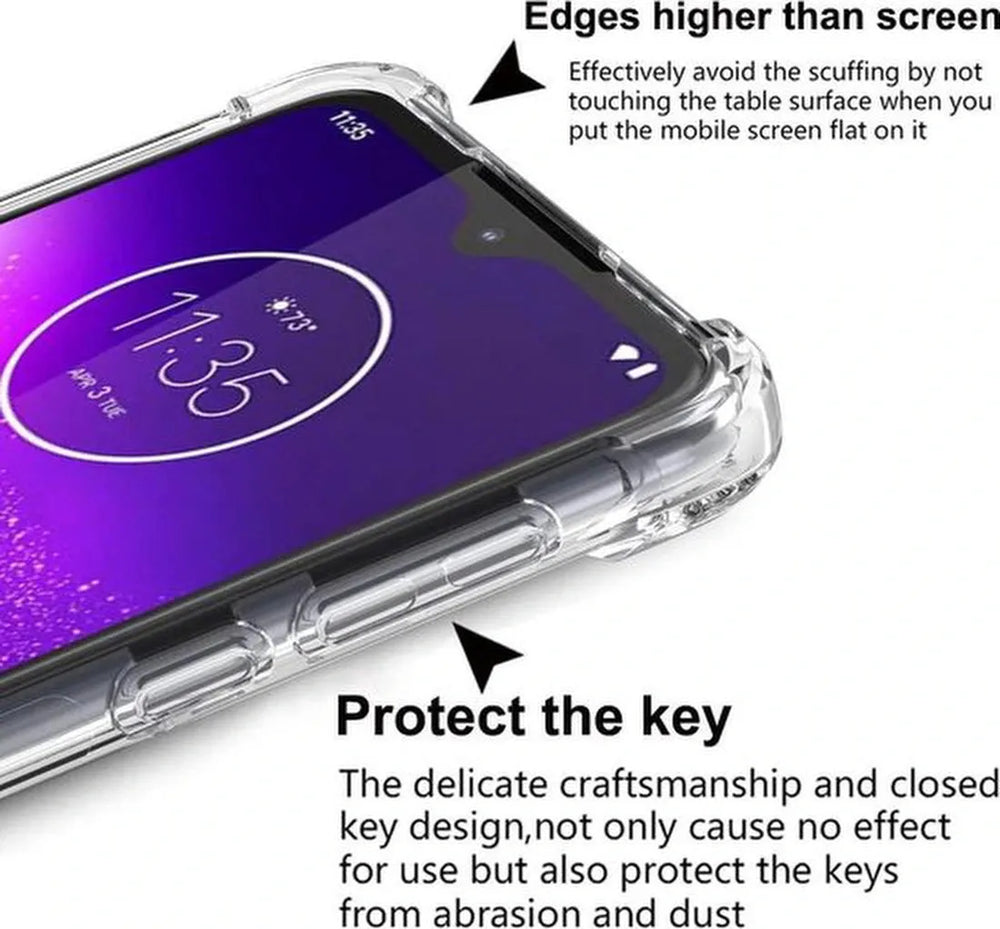 Motorola Moto One Macro / Moto G8 Play Hoesjes – Soft TPU Siliconen Backcover – Schokbestendig – Transparant-Ilumina Benelux