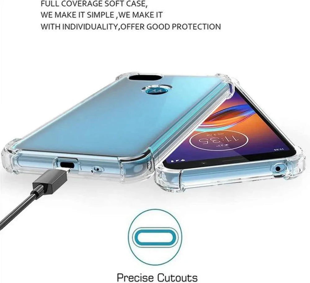 Motorola Moto E6 Play Hoesjes – Soft TPU Siliconen Backcover – Schokbestendig – Transparant-Ilumina Benelux