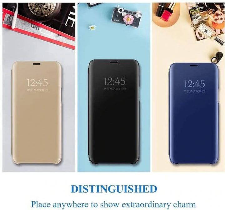 Huawei P40 Lite Hoesjes – Clear View Backcover – Case Cover – Zwart-Ilumina Benelux